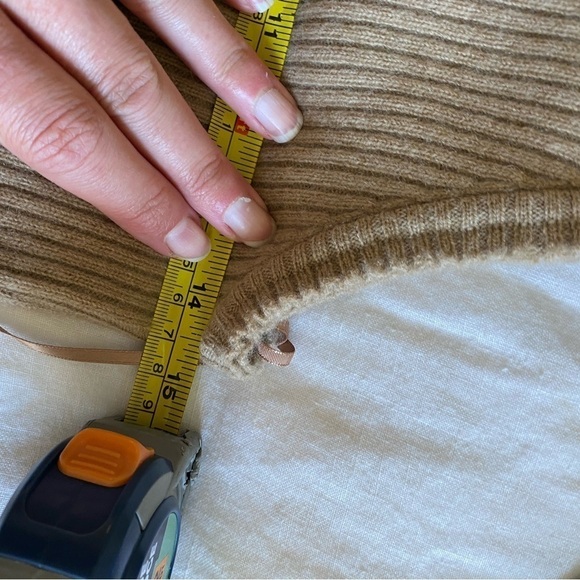 Vince Women’s Wool & Cashmere Ribbed Tank Dress Size XS Tan Raw Edge Midi Dress - Picture 8 of 9